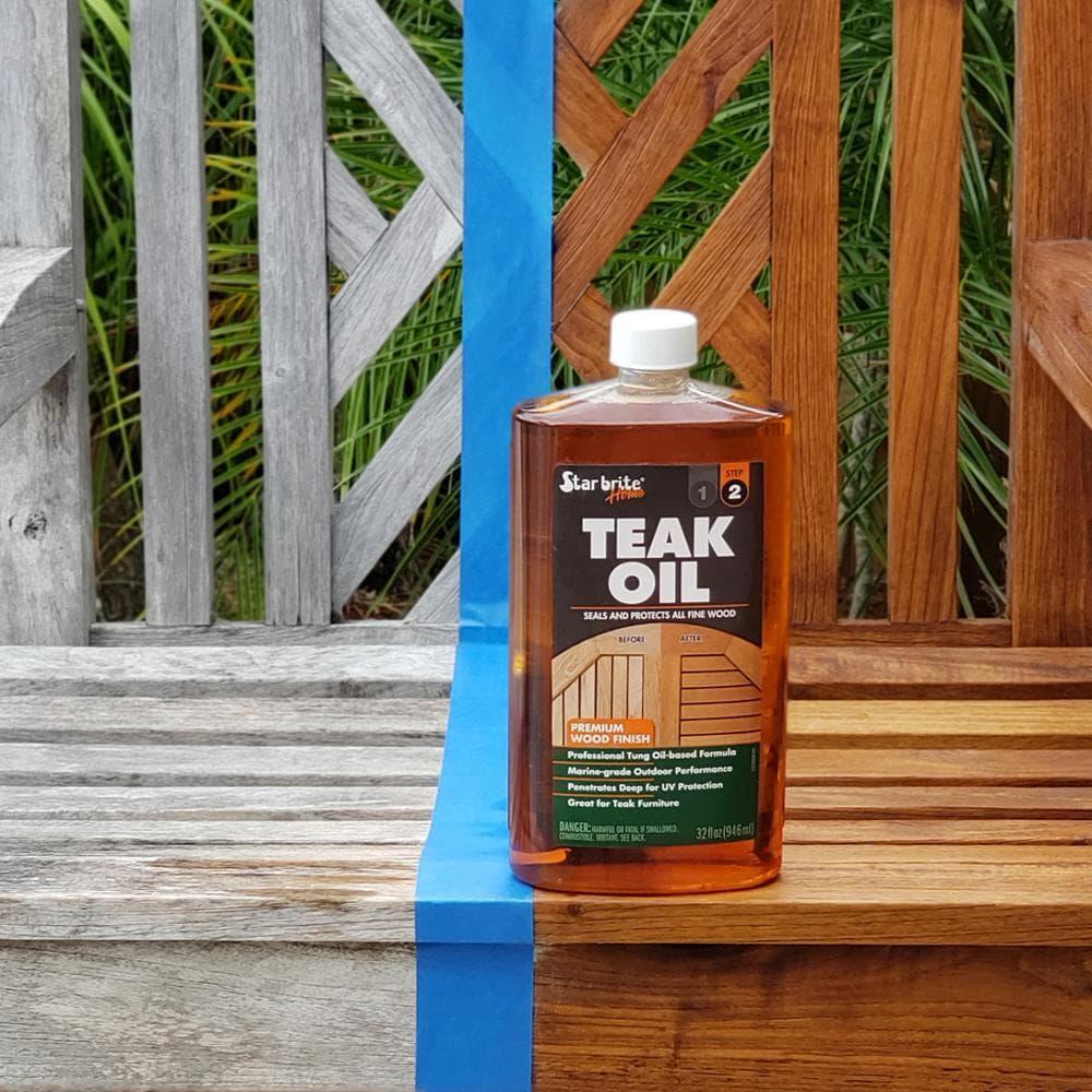 Star brite Teak Oil 1Qt Clear Wood Sealer UV Protection Marine Grade Finish