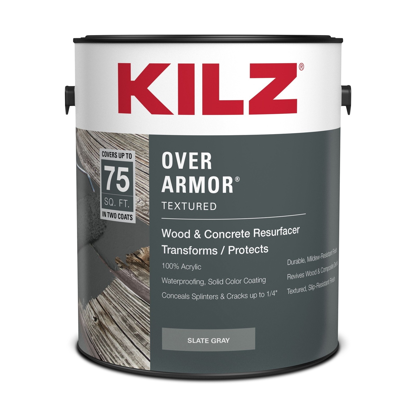 Wood & Concrete Solid Coating Resurfacer Exterior Textured Slate Gray 1 Gallon