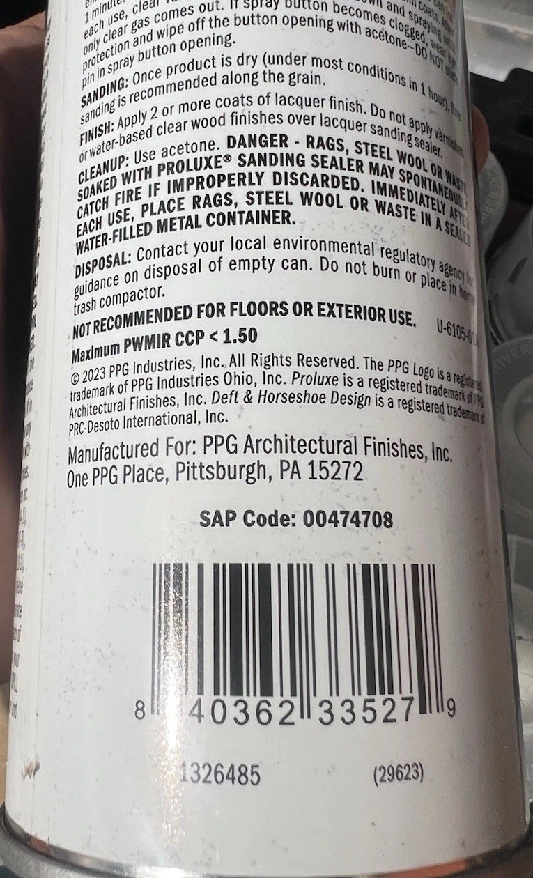 PXL015S Interior Clear Lacquer Sanding Wood Sealer, 12 oz. Aerosol