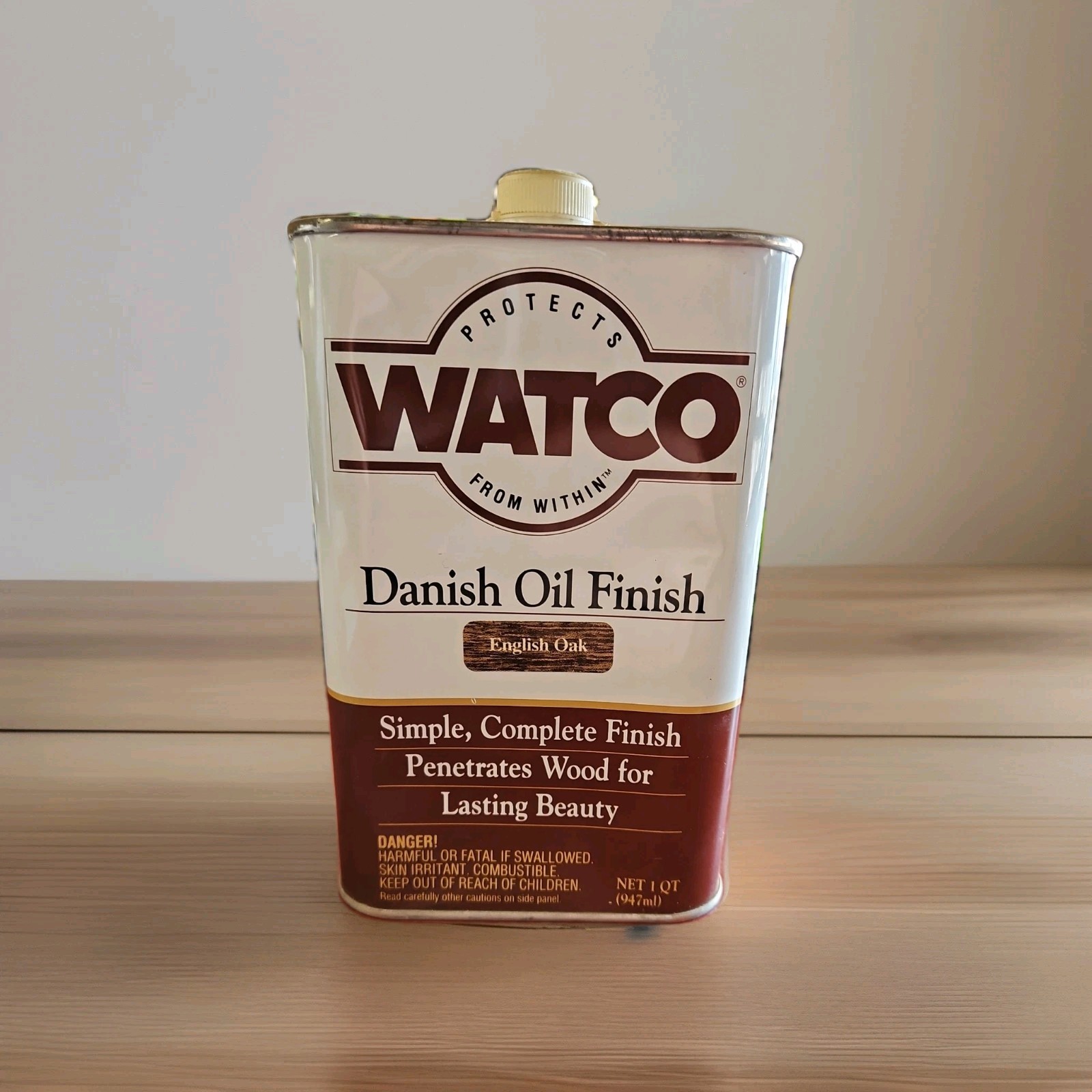 Watco Danish Oil Finish, English Oak 1 Quart (1082)
