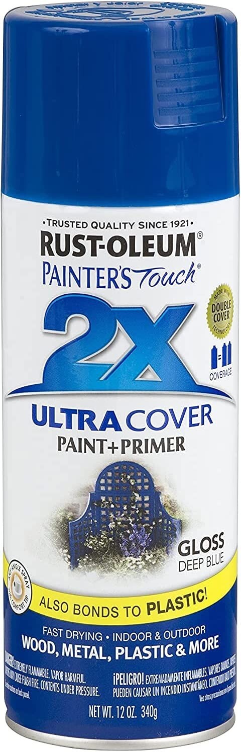 Rust-Oleum 249114 Painter’s Touch 2X Ultra Cover Spray, 12 oz, Gloss Deep Blue