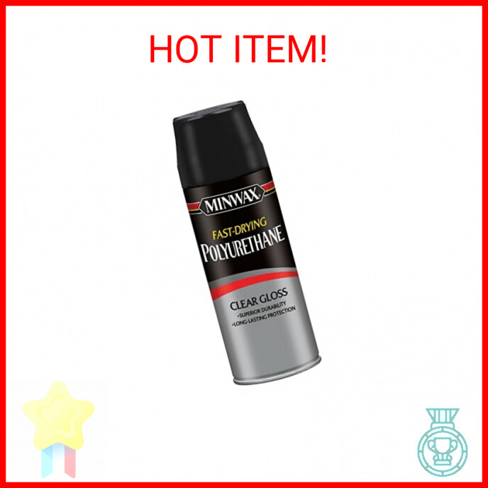 Minwax Fast Drying Polyurethane Spray, Protective Wood Finish, Clear/Warm Gloss