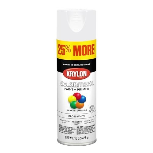 12 Oz. Acrylic Spray Paint in Gloss White – Perfect for All Surfaces & Projects