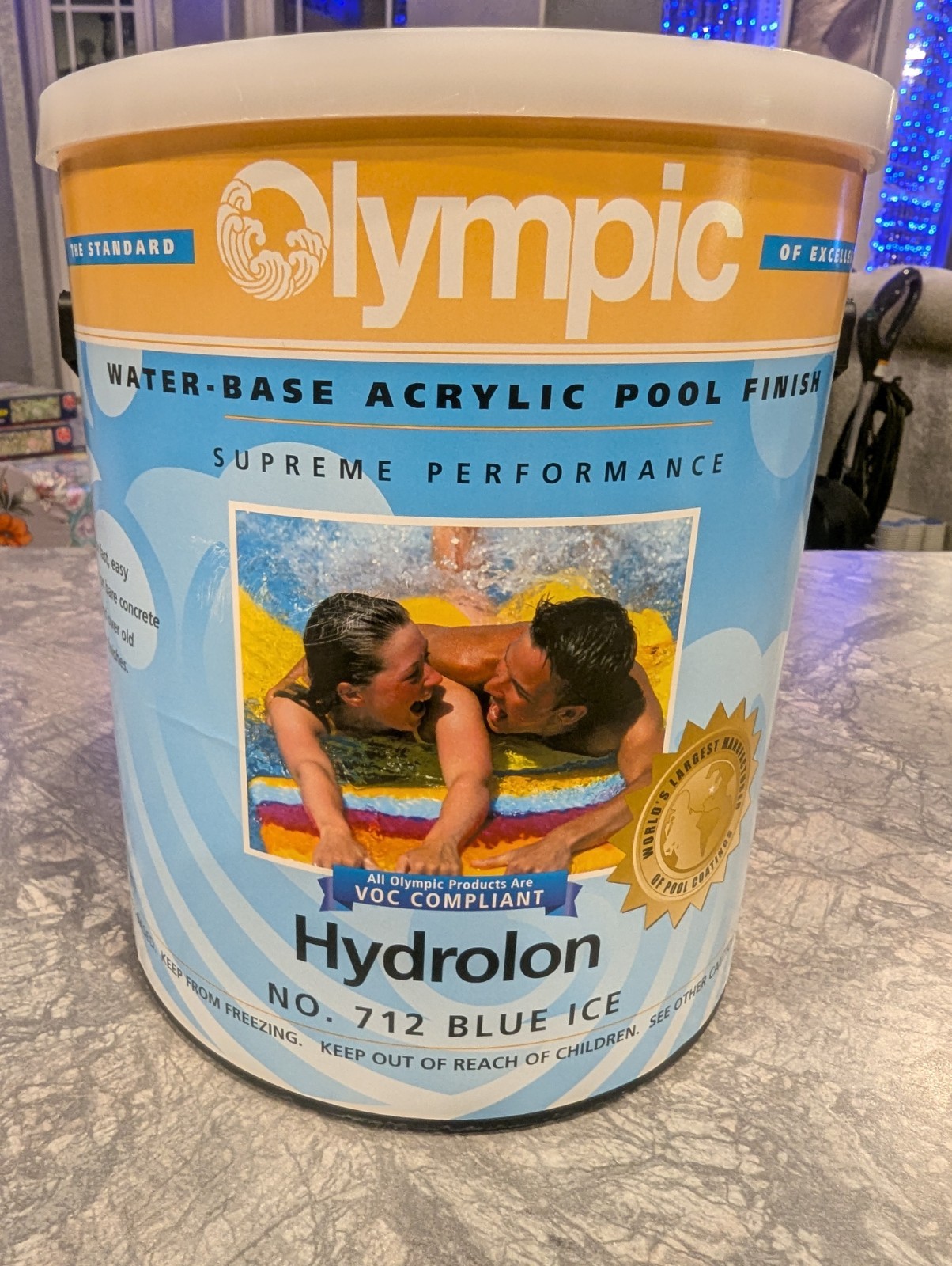 Olympic Hydrolon Pool Paint 712 Blue Ice 1 Gallon- Brand New & Sealed