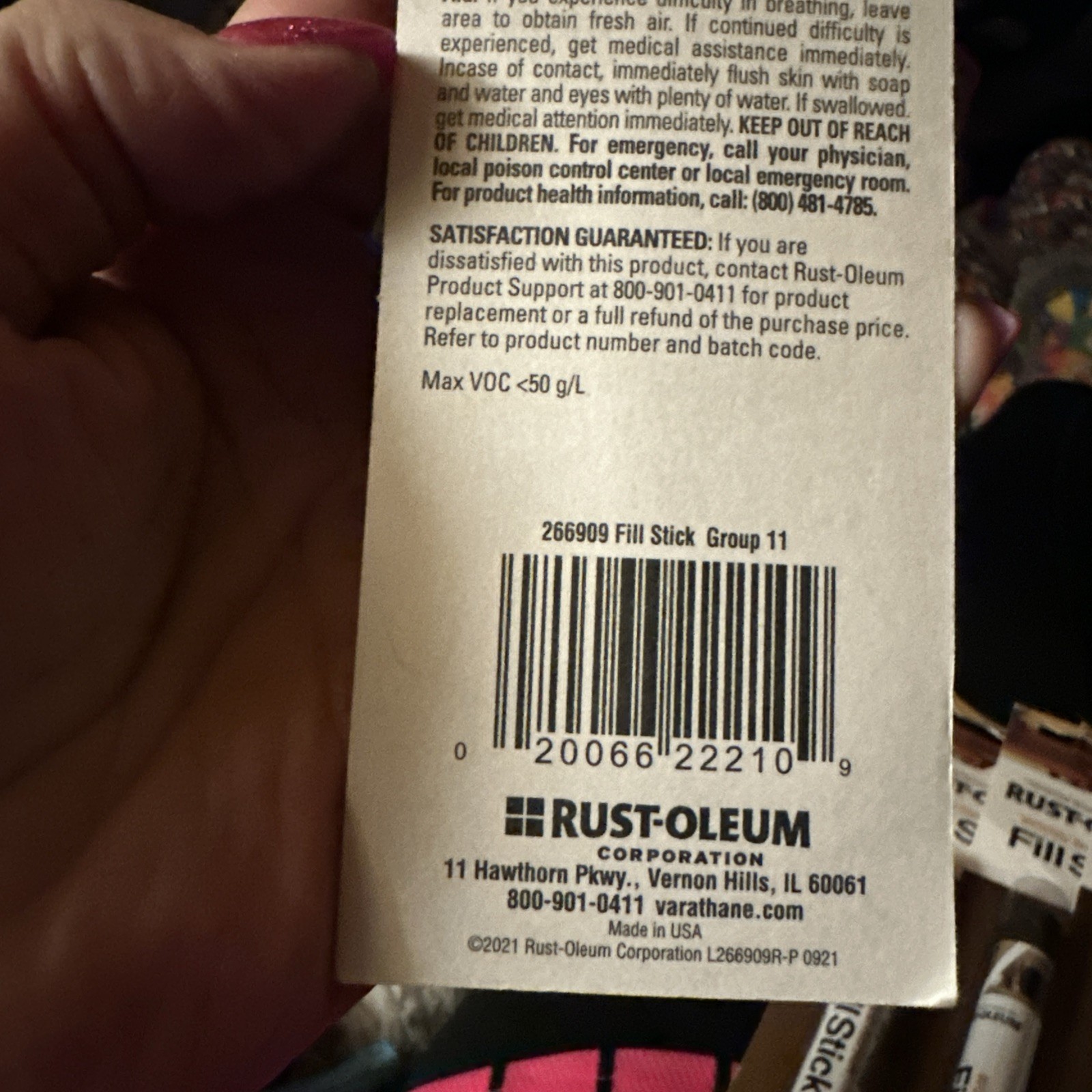 Rust-Oleum Varathane Fill Stick ALL Repair, WHITE STAINS