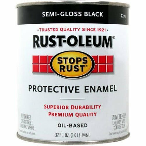 Rust-Oleum 7798502 Stops Rust, 32 oz. Quart, Semi Gloss Black, Can