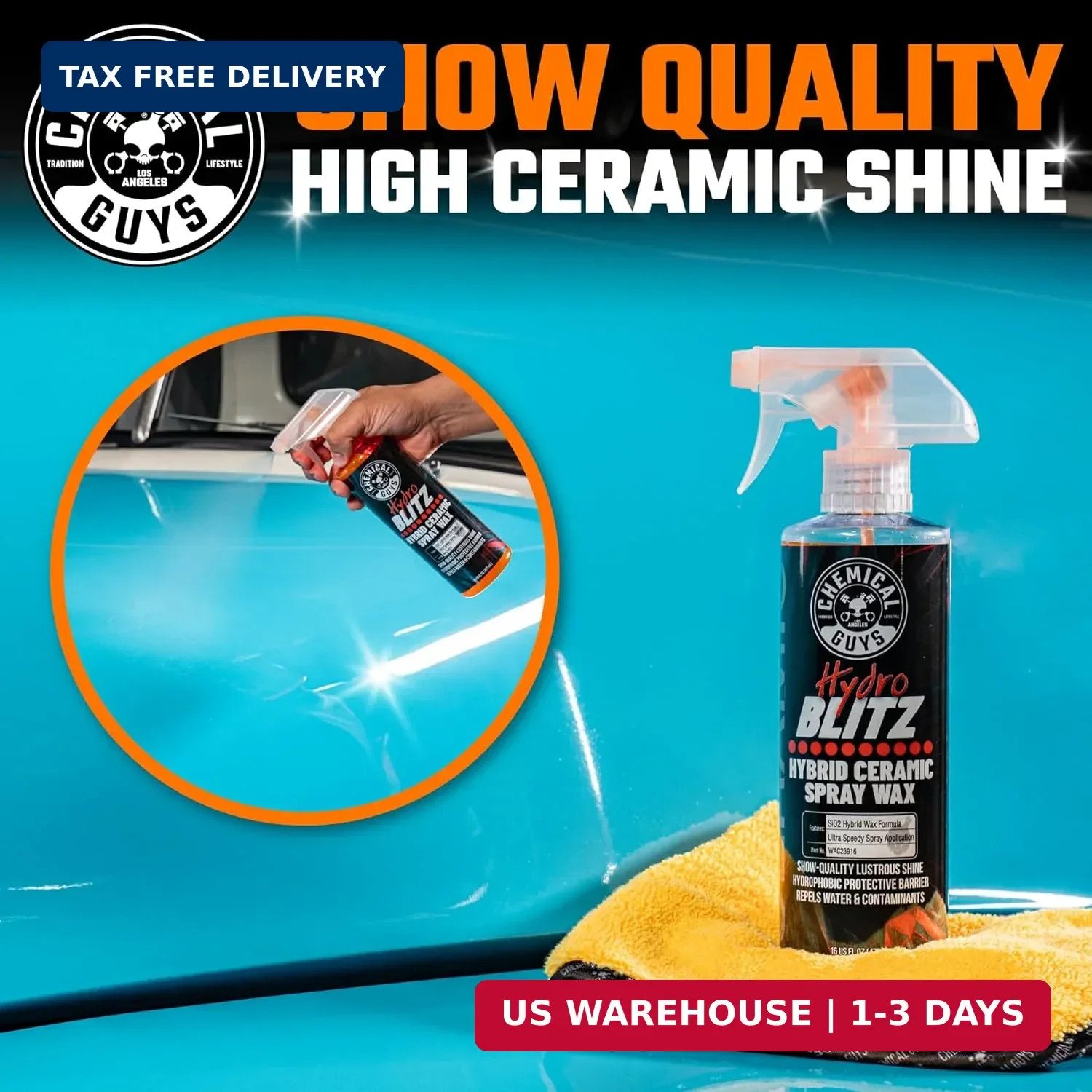 Chemical Guys HydroBlitz Ceramic Spray Wax with Carnauba – Hybrid Car Wax Spray