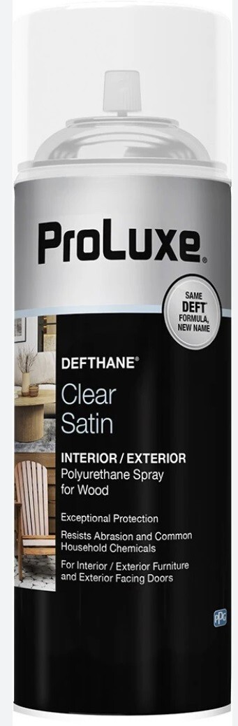 ProLuxe Deft PLX025S/54 Aerosol Ind/Outdr Satin Clear Polyurethane Spray 11.5 Oz