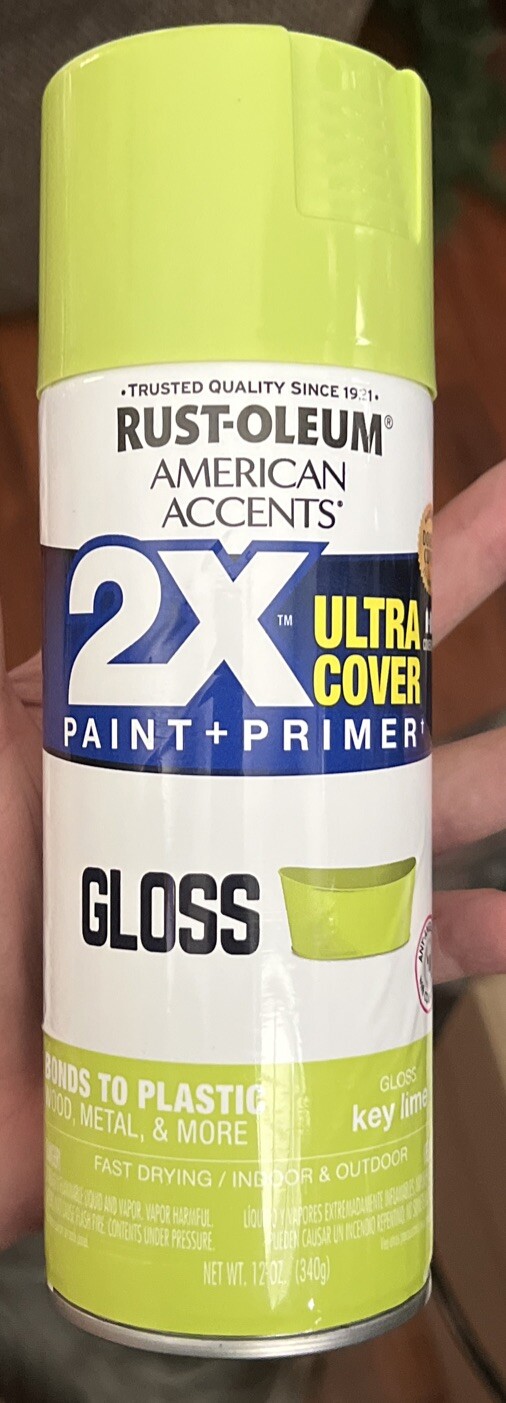 Rust-Oleum 2X Ultra Cover Gloss Key Lime Spray Paint + Primer 12 oz New