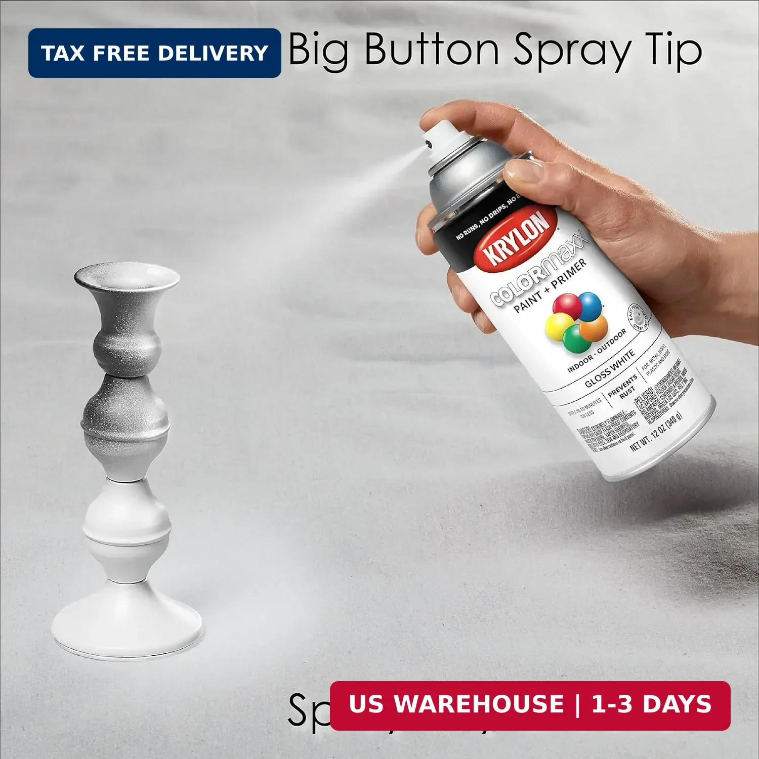 Krylon K05545007 COLORmaxx Spray Paint and Primer for Indoor/Outdoor Use, Gloss