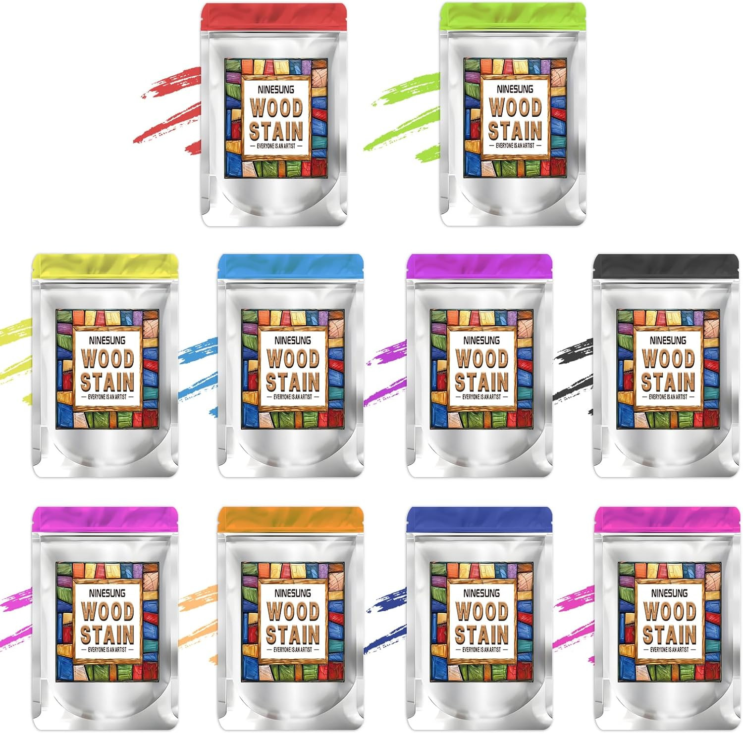 Wood Stain Powder, 10 Colors/Set, Wood Dye Powder, Colored Wooden Stain, Furnitu