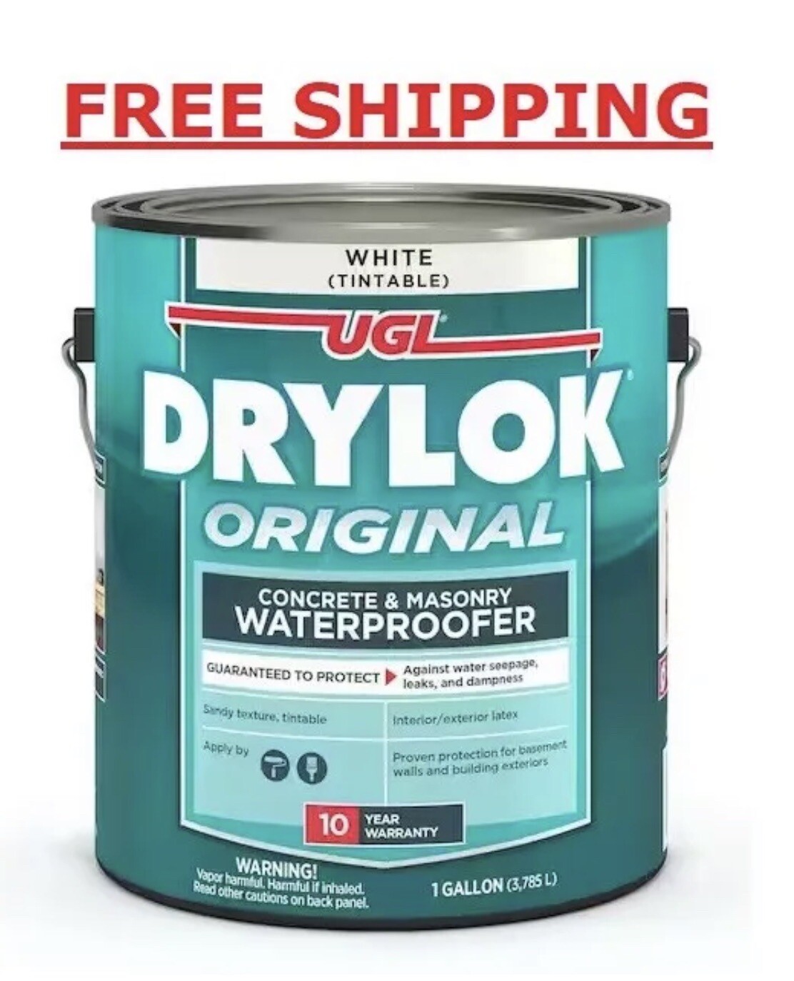 Concrete Sealer 2 Gallons Basement And Masonry Waterproofer White Flat Latex