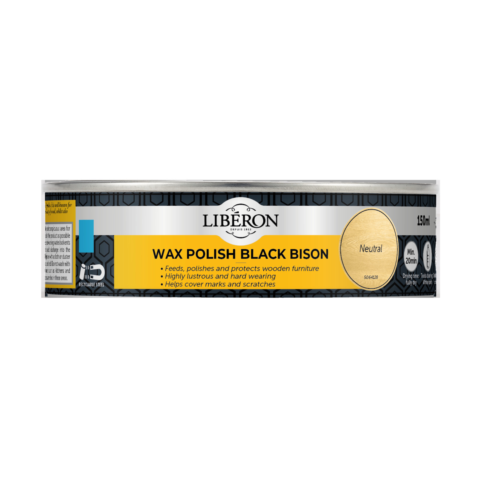 Liberon Neutral Bison Black Varnish Wax 150ml – Nourishing for Wood Interior