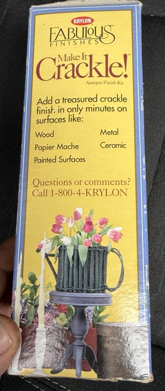 Vintage Krylon Spray Paint MAKE IT CRACKLE Kit Country Moss GREEN Antique Finish