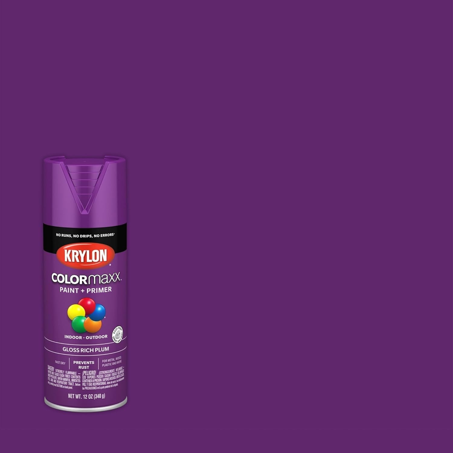 Krylon COLORmaxx Rich Plum 12 Oz Fast Dry Spray Paint for Indoor and Outdoor Use