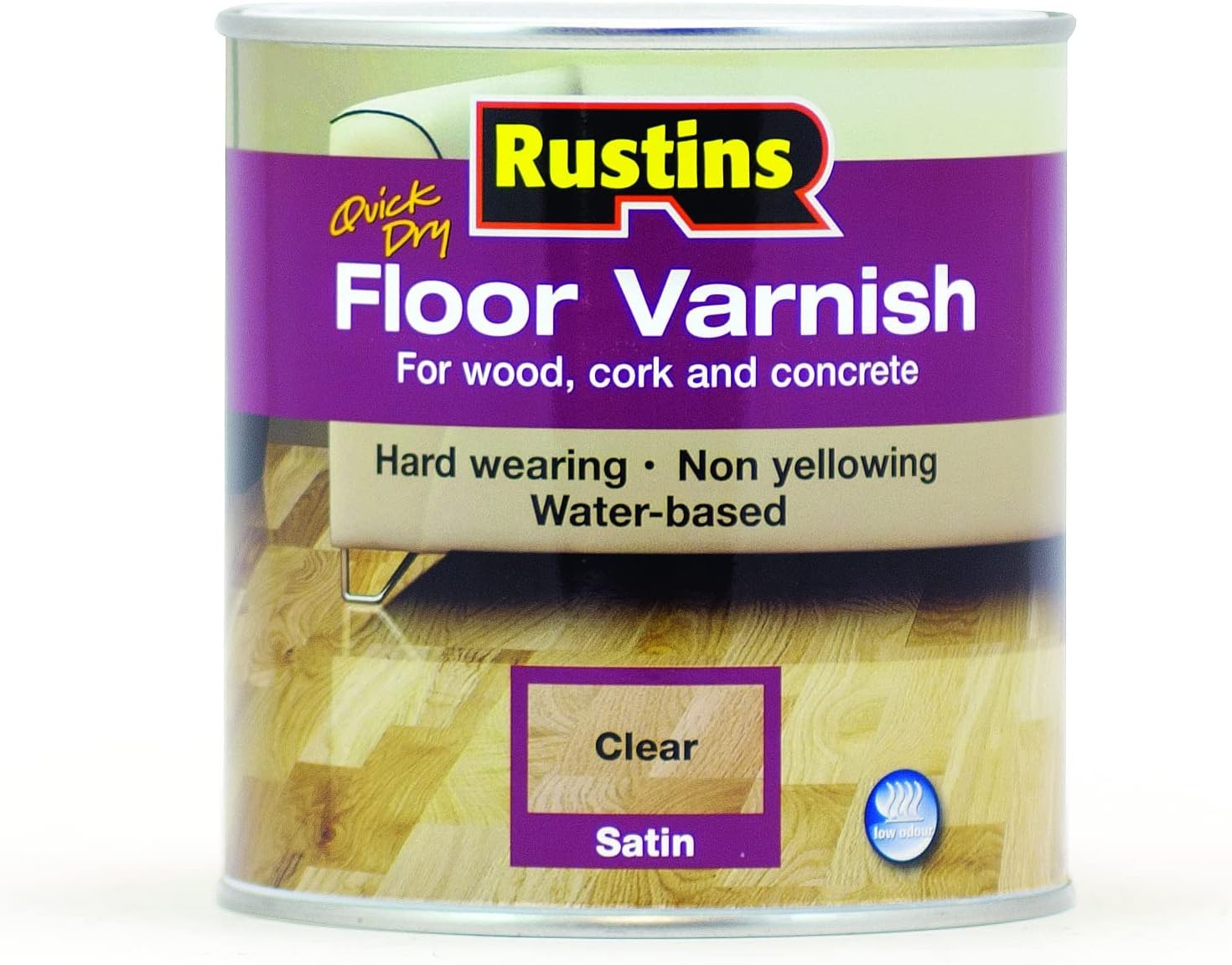 RUSTINS AFCS1000 Quick Dry Varnish Gloss Clear 500ml, Satin 1 Litre