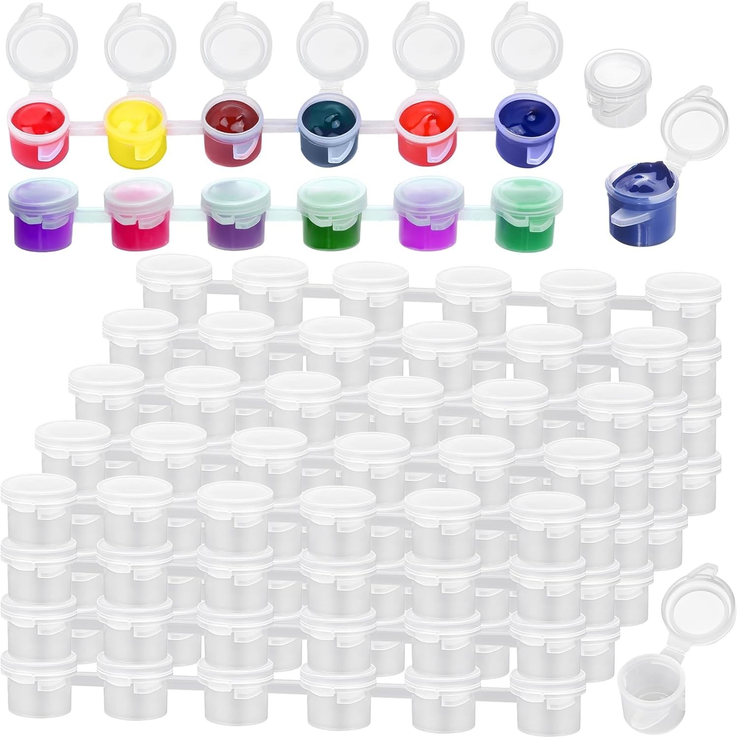 Clear 240-Piece Mini Paint Container Pack – 3ml for Ultimate Craft Organization