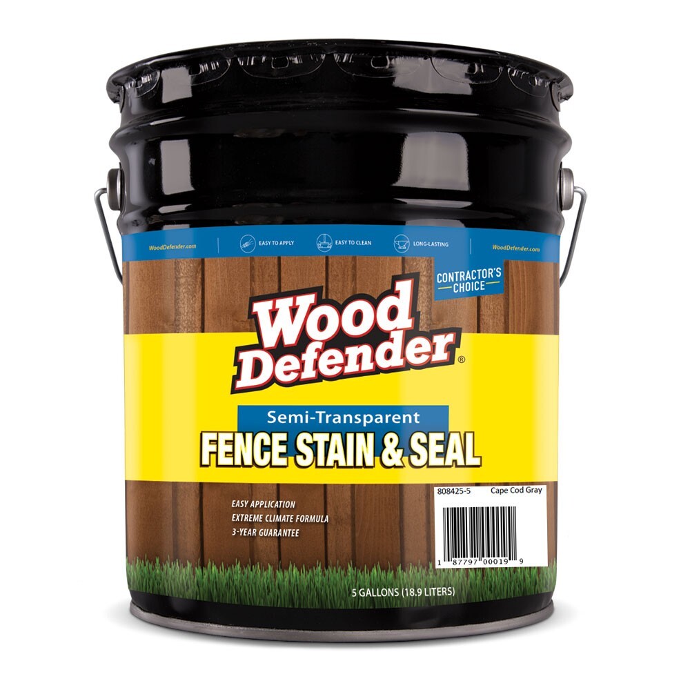Wood Defender Semi-transparent Fence Stain CAPE COD GREY 5-gallon