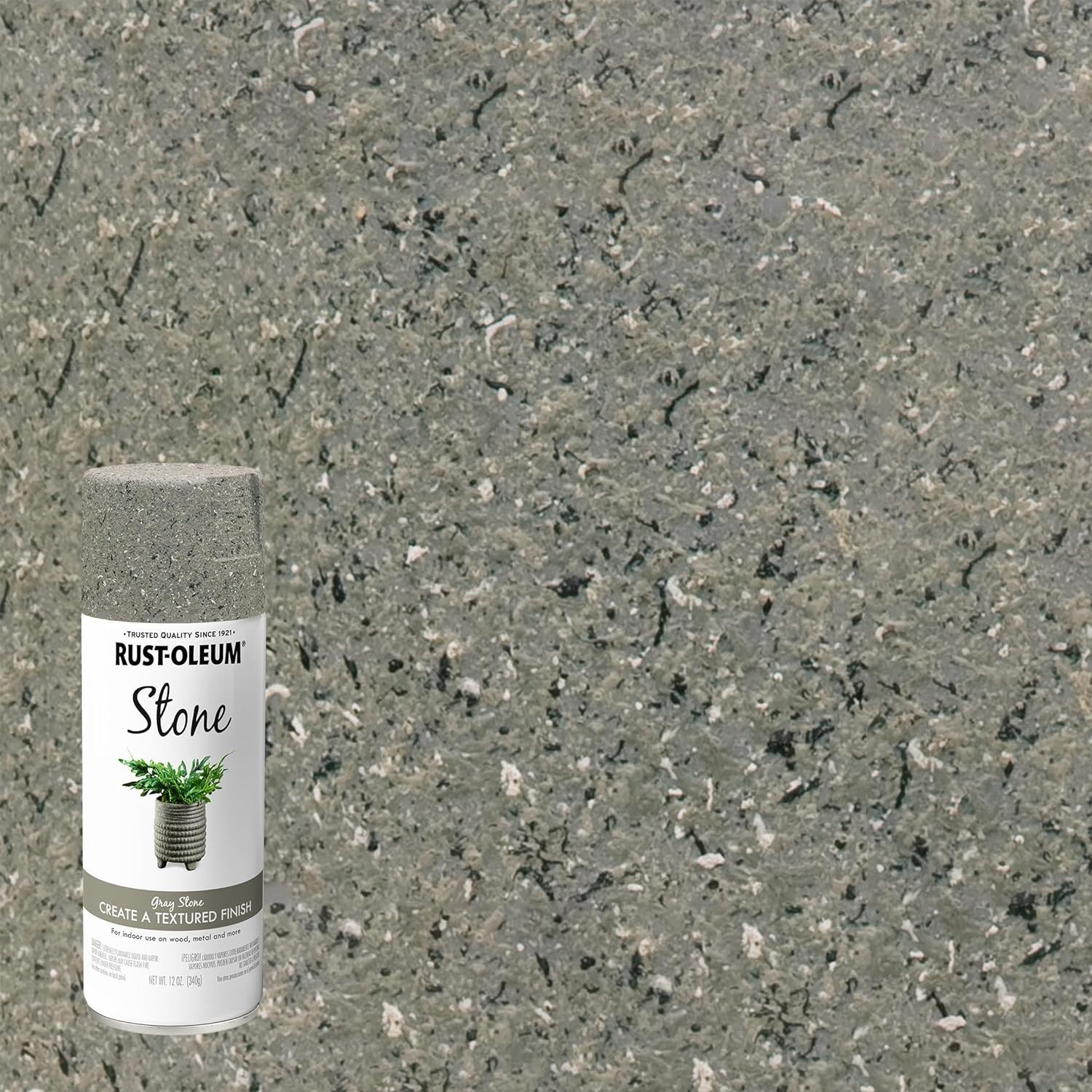 Rust Oleum Gray Stone Spray Paint 12 Ounce Textured Indoor Finish