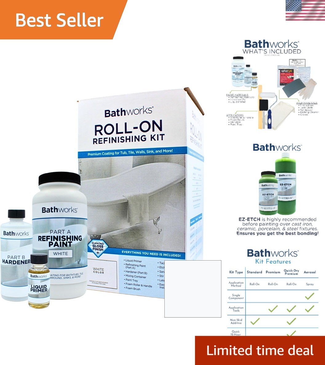 Roll-On Refinishing Kit – 22 fl oz, High Gloss White, Professional-Grade DIY …