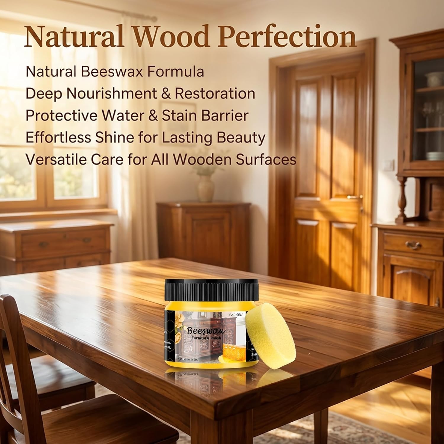 Beeswax Furniture Polish, Wood Seasoning Beeswax for Furniture Wood Wax for D…
