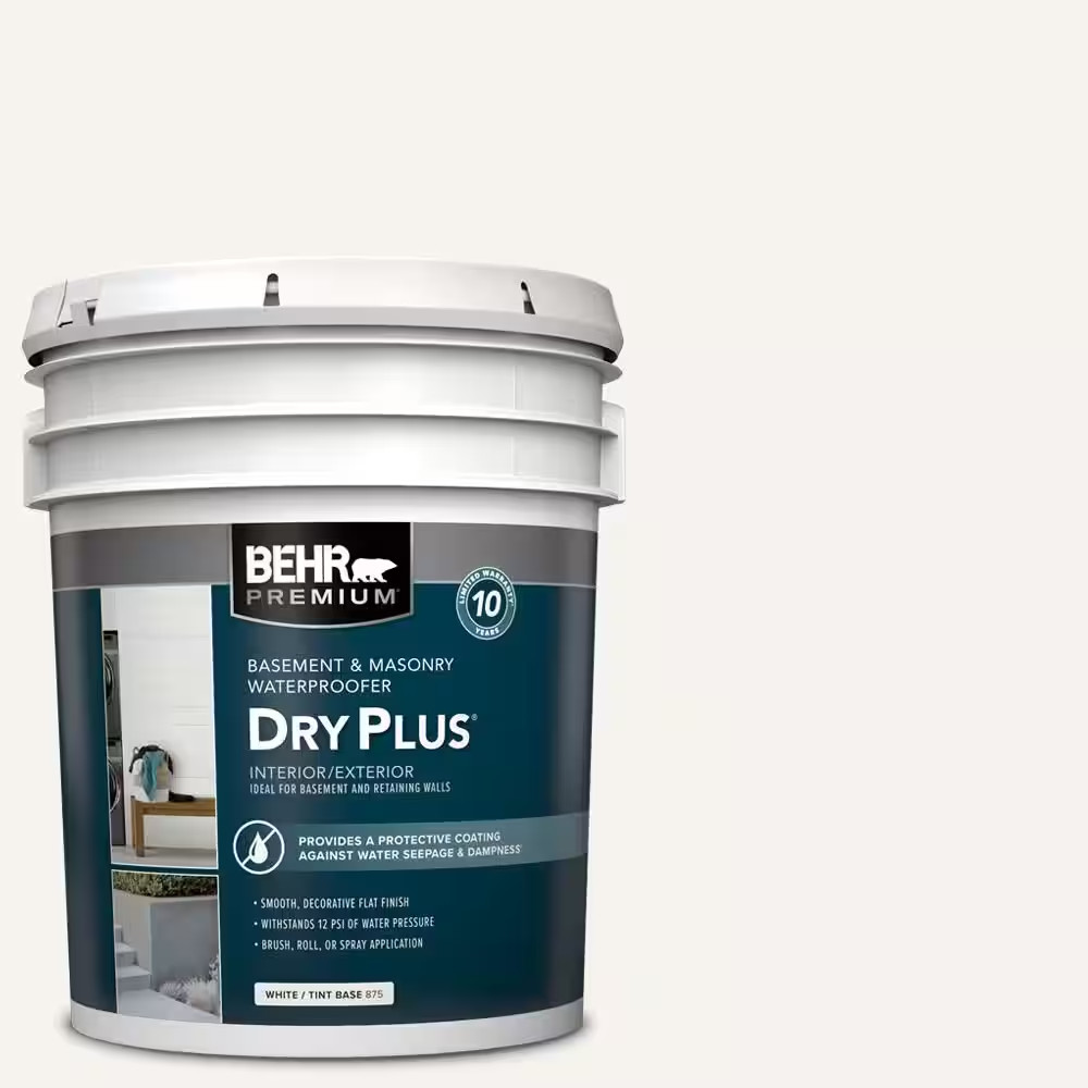 5 Gal. White Flat Interior/Exterior Dry plus Basement & Masonry Waterproofer