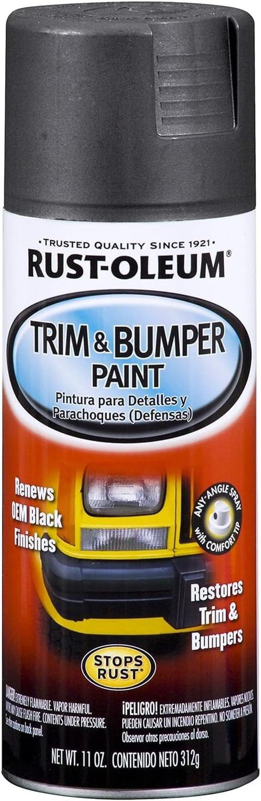 Rust-Oleum 251574 Automotive Trim & Bumper Spray Paint, 11 Oz, Black