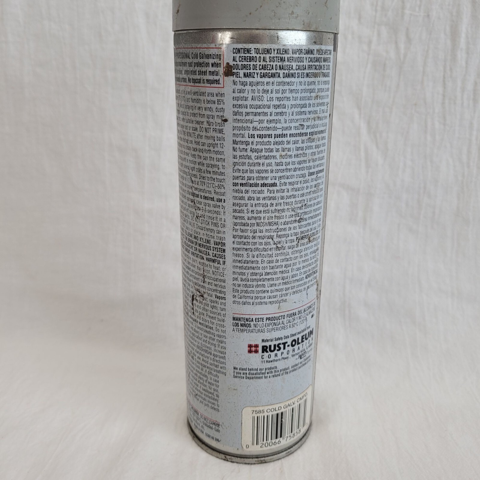 Cold Gray, Rust-Oleum Professional Galvanizing Compound Spray Paint USED PROP