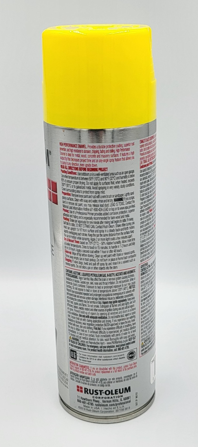 Rust-Oleum 7543838 3 PACK Enamel Spray Paint 15 oz GLOSS SAFETY YELLOW 3Pk