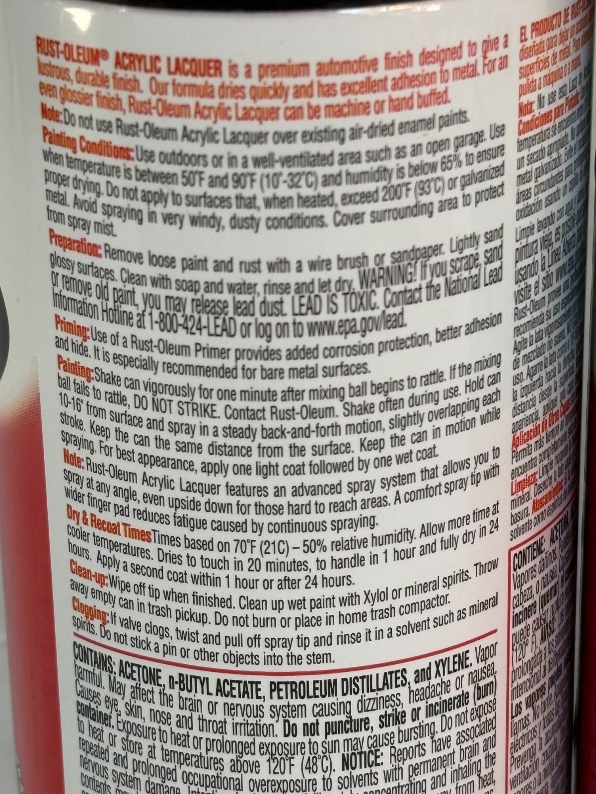 (3) RUST-OLEUM AUTOMOTIVE 253365 GLOSS BLACK ACRYLIC LACQUER FAST DRY 12 oz CANS