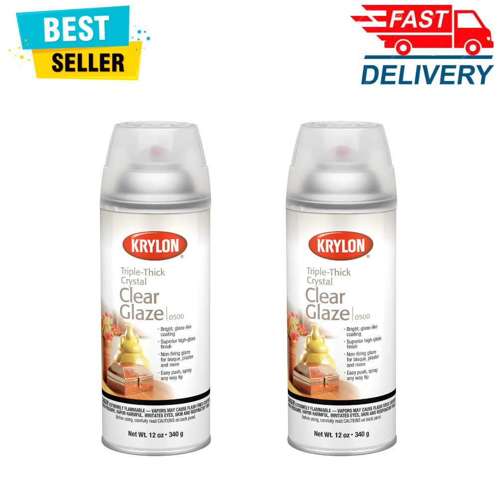 2Pack Krylon Triple-Thick Crystal Clear Glaze Clear High Gloss 12 oz Spray Paint