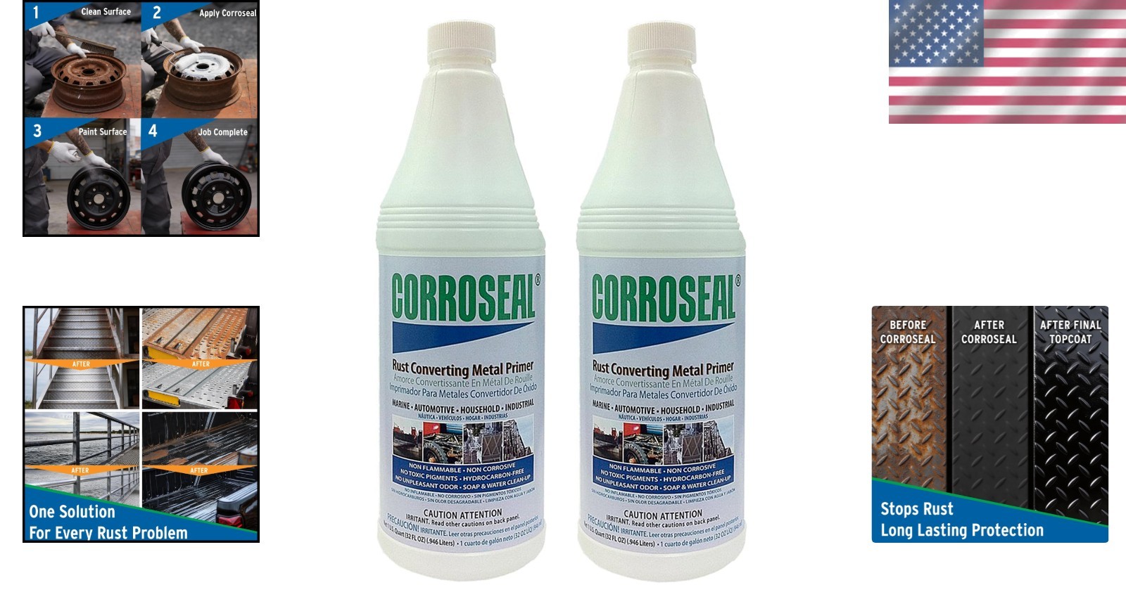 Rust Converter & Metal Primer – 2-Pack Quart