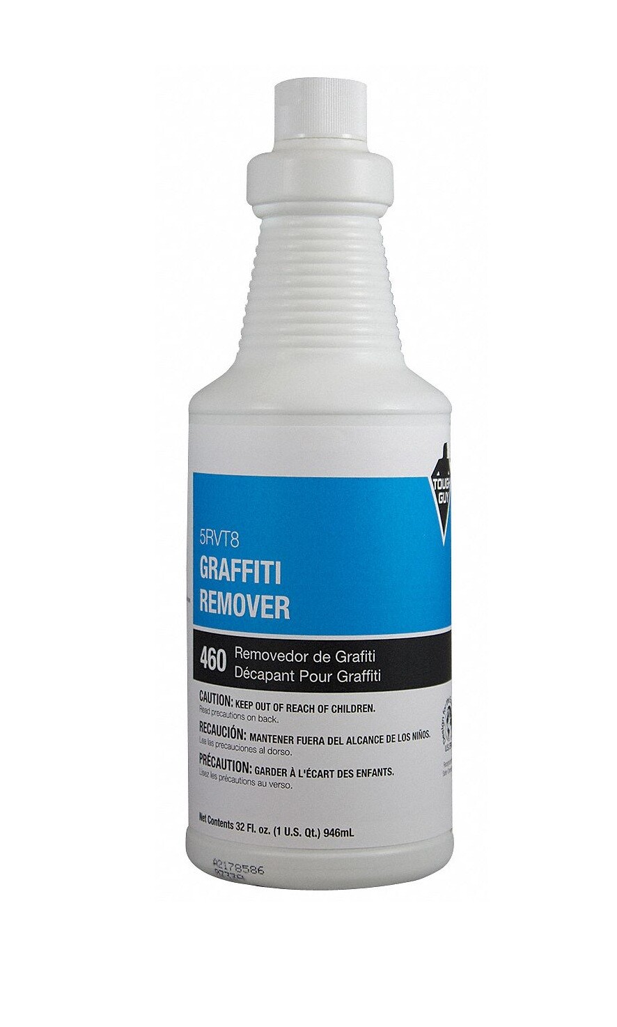 Grainger 5RVT8 Mild Fragrance 32 Fl. oz. Colorless Tough Guy Graffiti Remover