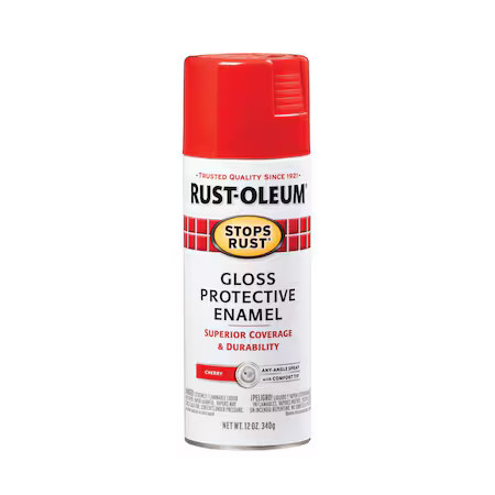 Rust-Oleum 248568 Spray Paint, Cherry, Gloss, Solvent, 12 Oz.
