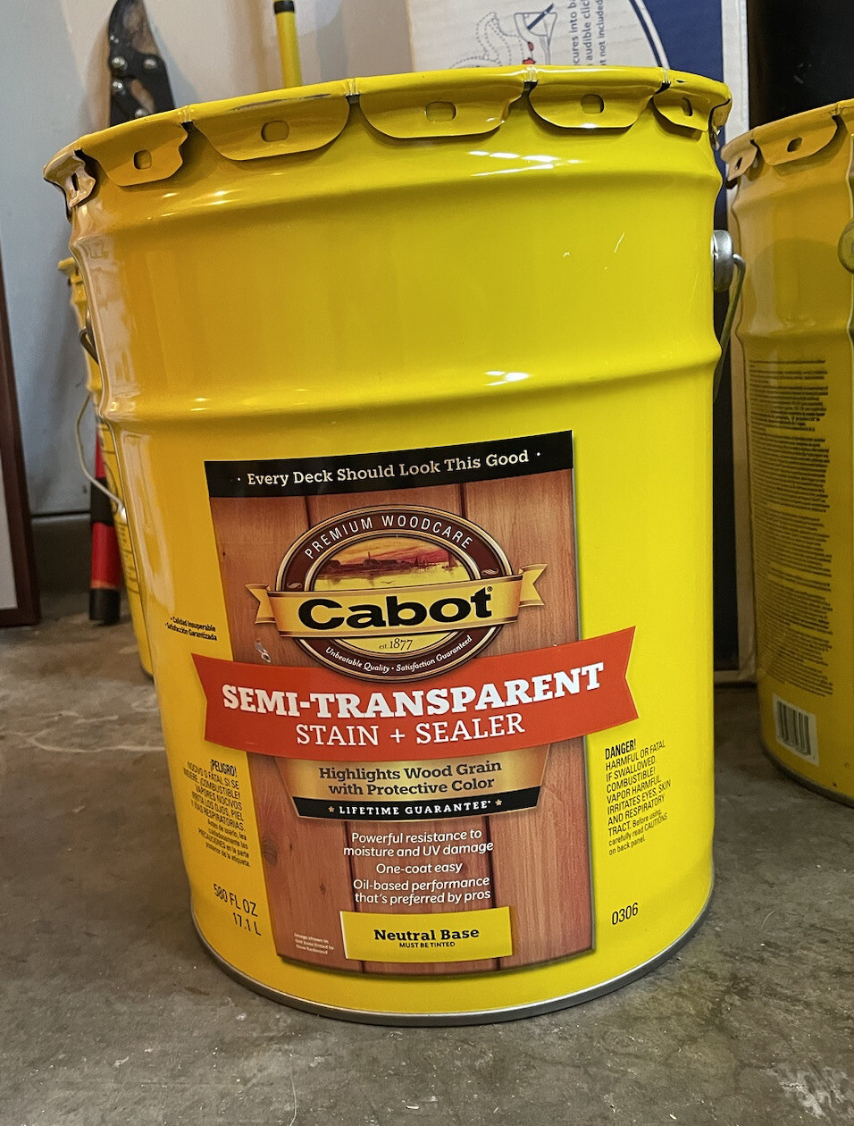 Cabot Deck/ Fence Stain – Five Gallon Bucket – Never Opened – Frontier tinted