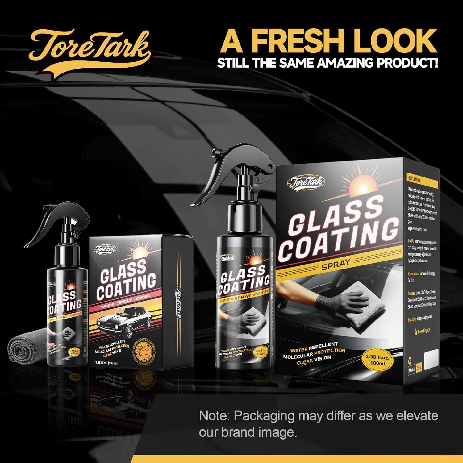 Car Ceramic Glass Coating Spray,Automotive Windshield Rain Repellant Glass Polis