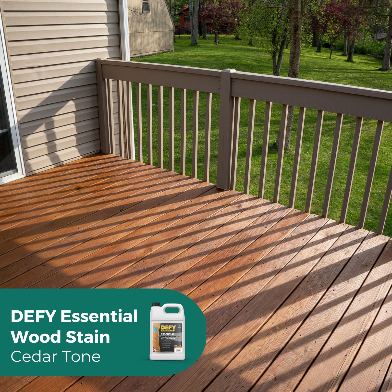 Defy Essential Semi-Transparent Outdoor Stain And Sealer In One 1 Gallon Cedar