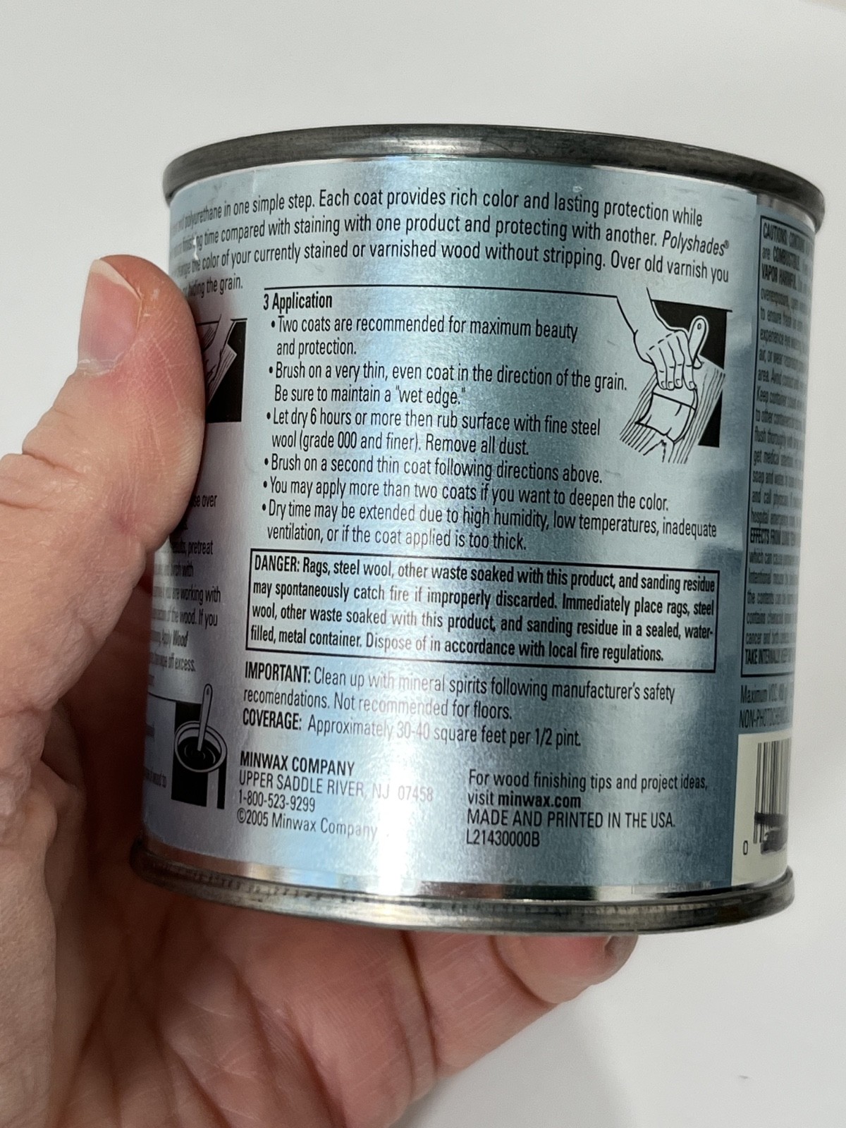 MINWAX PolyShades OLDE MAPLE GLOSS Wood Stain & Finish 1/2 Pint (8 oz) – NEW