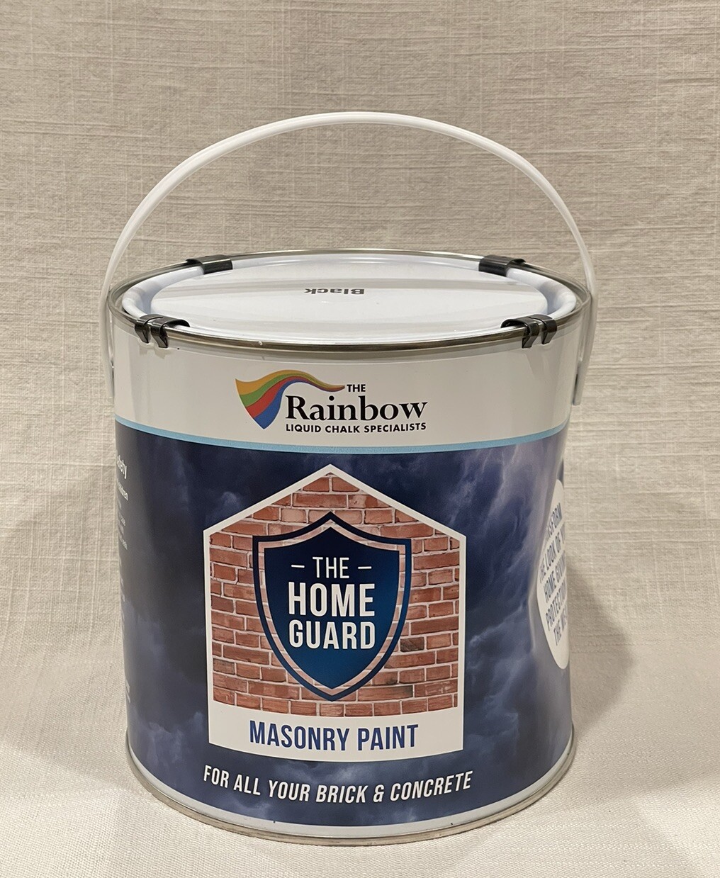 HOME GUARD House & Brick Masonry Paint Black Color 2.5L Patio Basement Garage