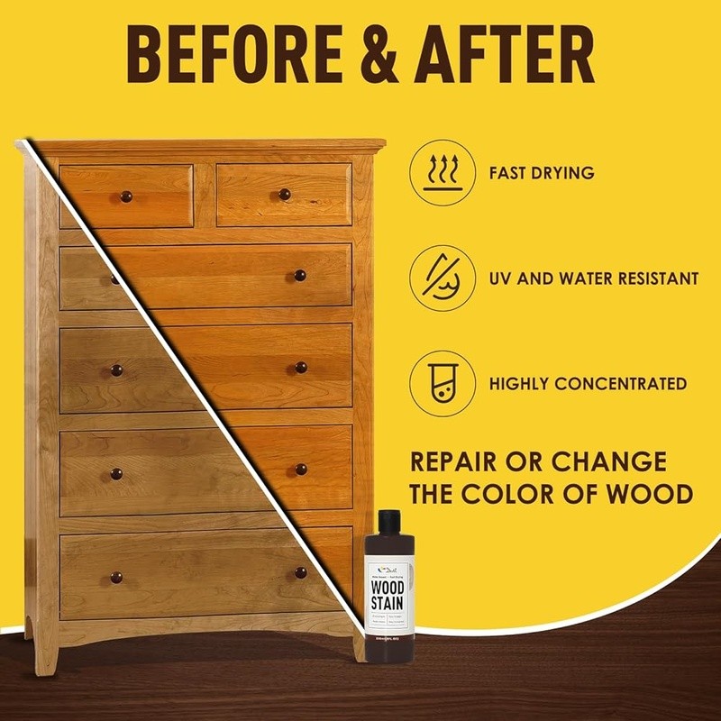 Water Based Wood Stain Easy Application Fast Drying Non Toxic Matte Finish 8.5oz