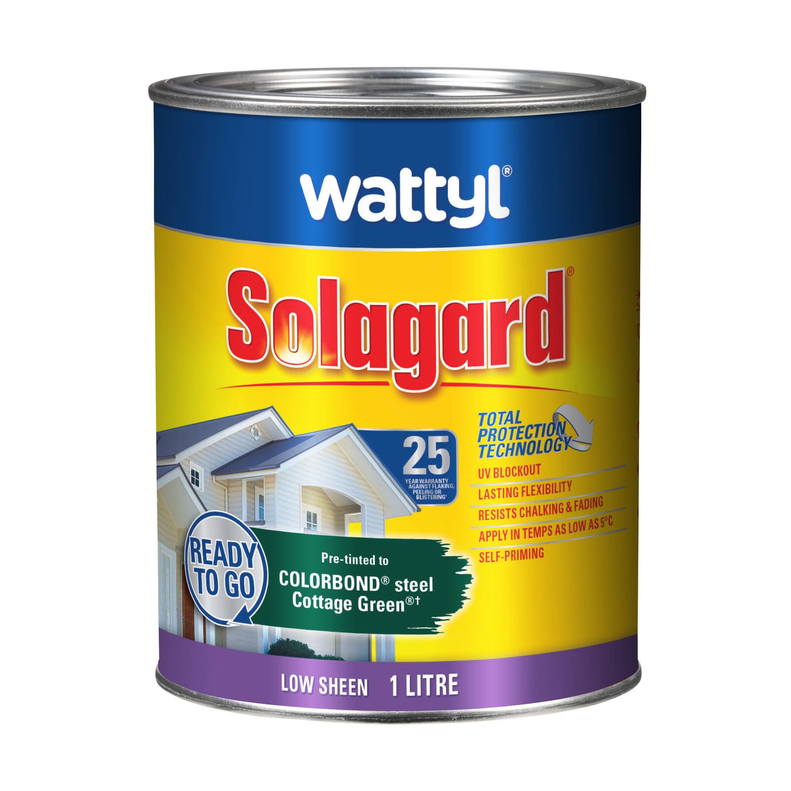 Wattyl 1L Pre-tinted Cottage Green Low Sheen Solagard Exterior Paint