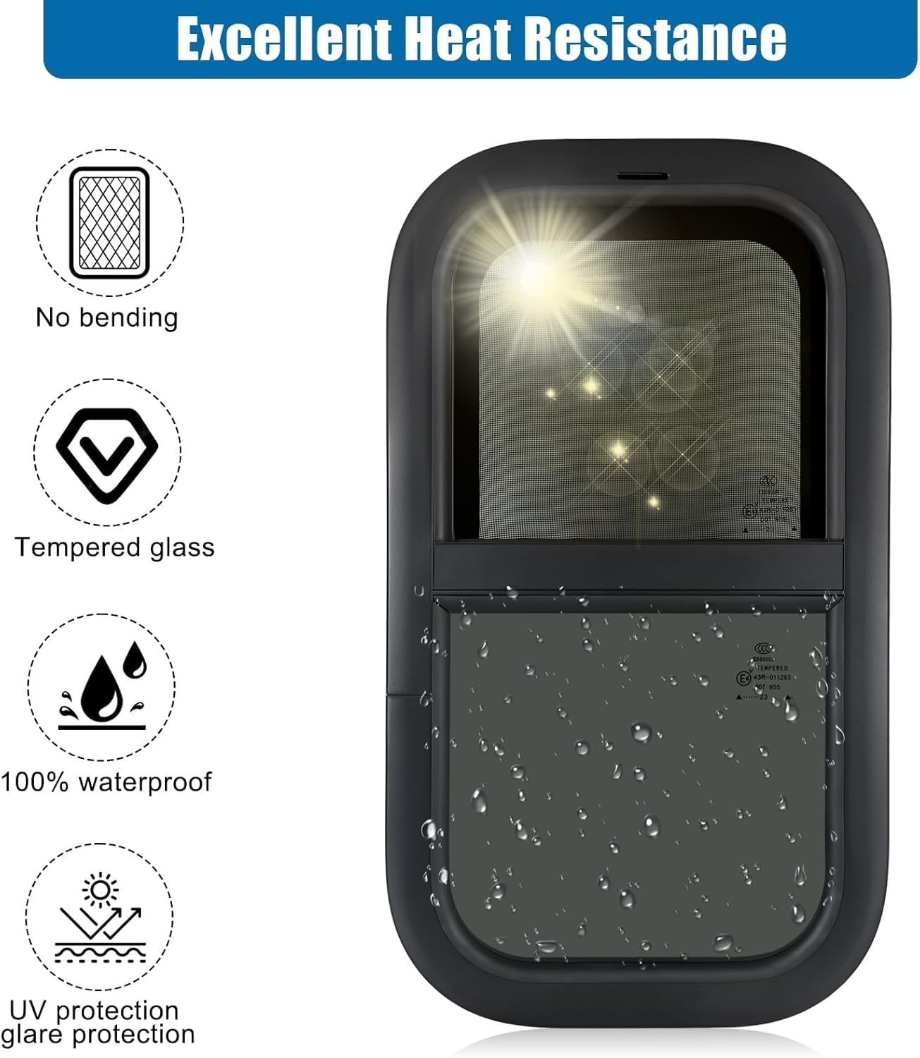 Outprize Vertical Rv Window 12 W X 22 H Tinted Sliding Rv Window Net Screen And