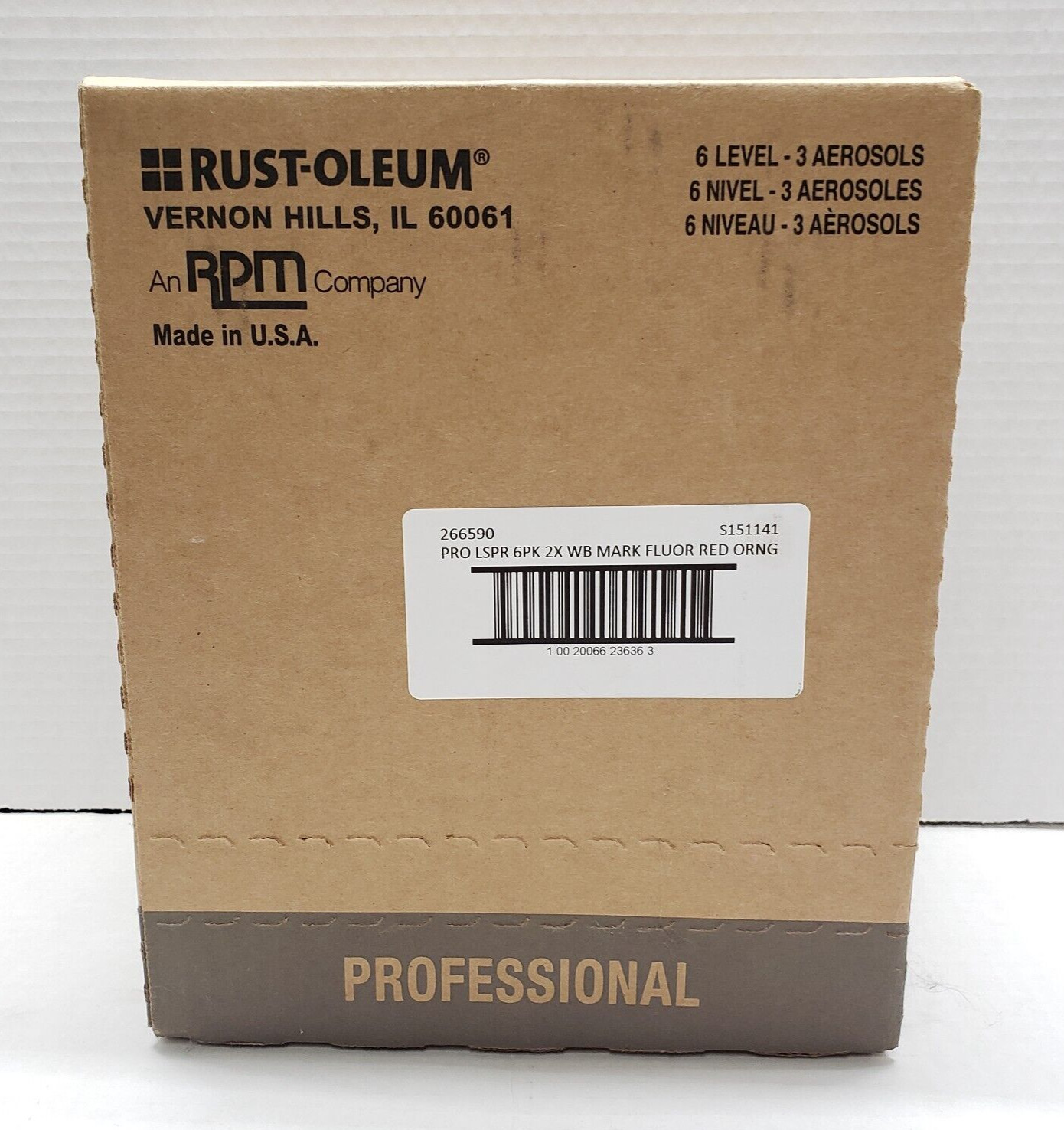 Rust-Oleum 266590 6PK Inverted Marking Paint 15oz Fluorescent Red-Orange 6Pack