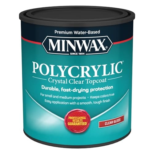 1 qt Minwax 65555 Clear Polycrylic Water-Based Protective Finish Gloss
