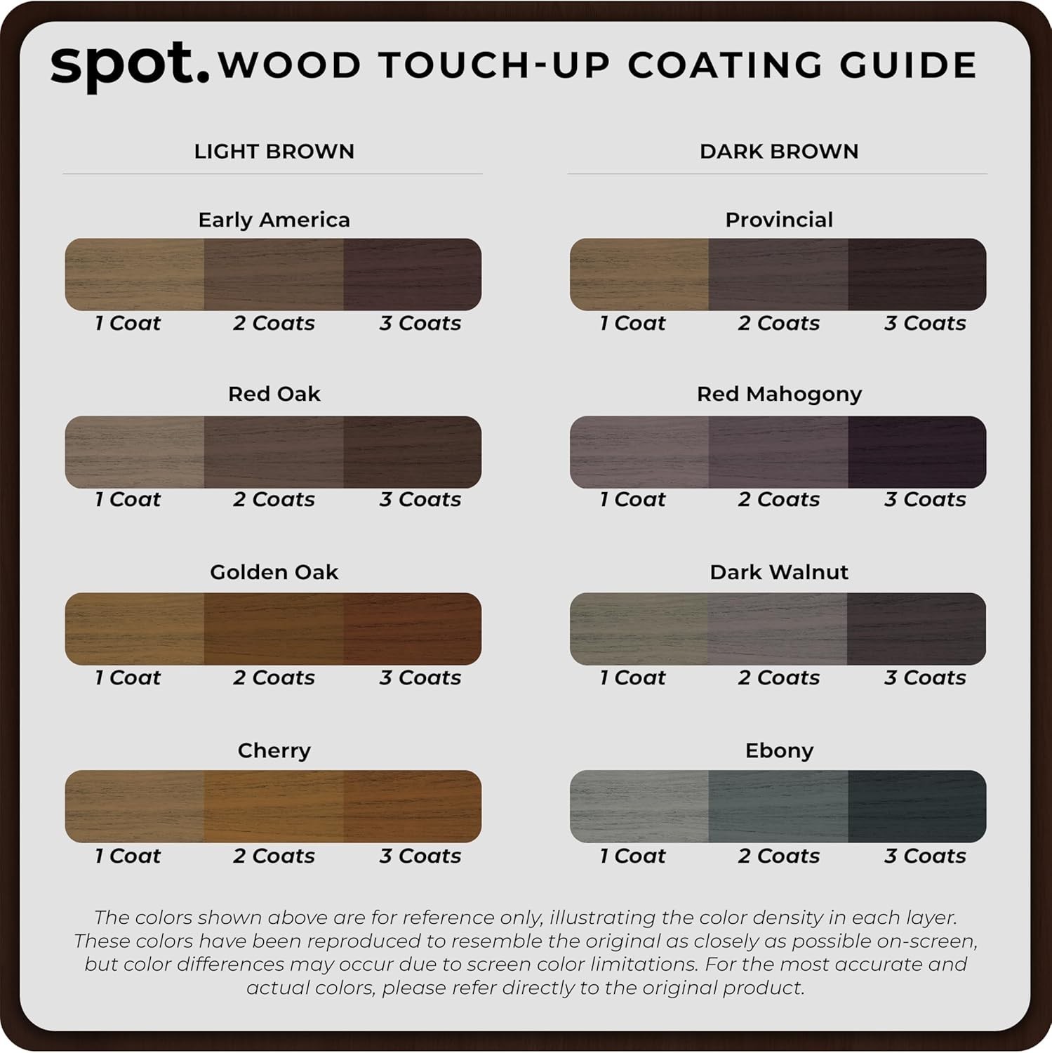 Dark Brown Wood Stain Repair Kit, Brush-On Touch-Up Stain Bottles, Provincial…