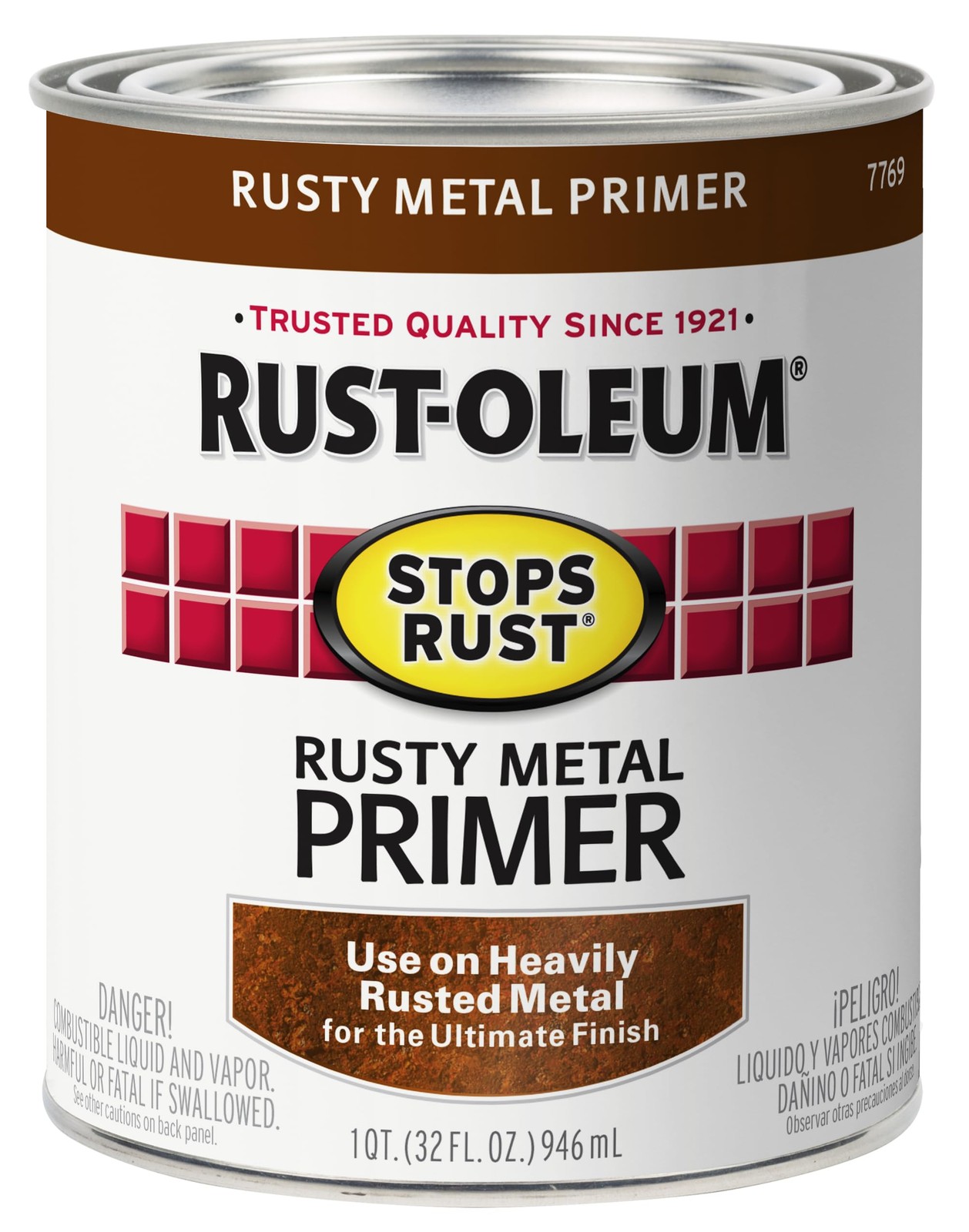 Rust-Oleum 7769502 Stops Rust 32 Ounce (Pack of 1), Flat Rusty Metal Primer