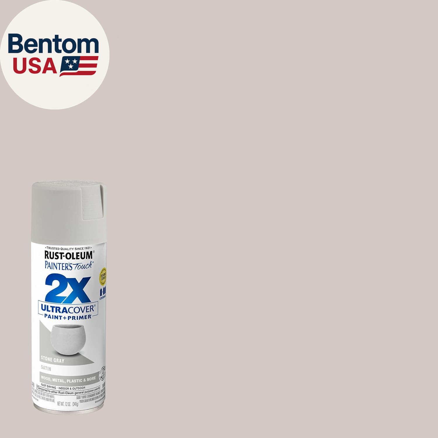 249855 Painter’S Touch 2X Ultra Cover Spray Paint, 12 Oz, Satin Stone Gray