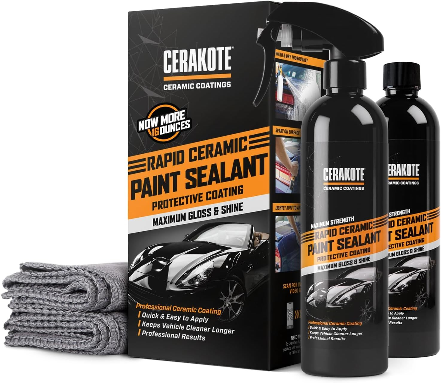 CERAKOTE® Rapid Ceramic Paint Sealant Spray (16 Oz.) – Maximum Gloss & Shine – E