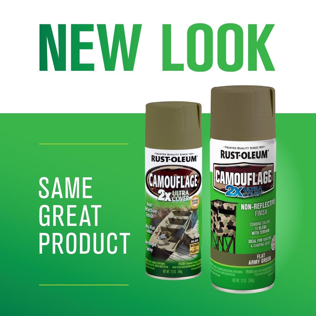 Rust-Oleum 279176 Camouflage 2X Ultra Cover 12 Ounce (Pack of 1), Army Green