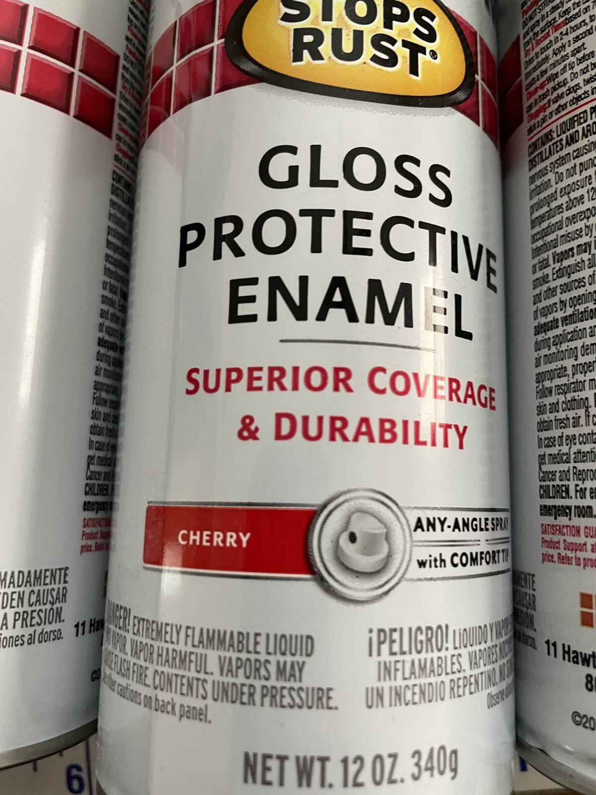3X Rust-Oleum, Cherry, Stops Rust Gloss Protective Enamel Spray Paint, 12 Oz Es